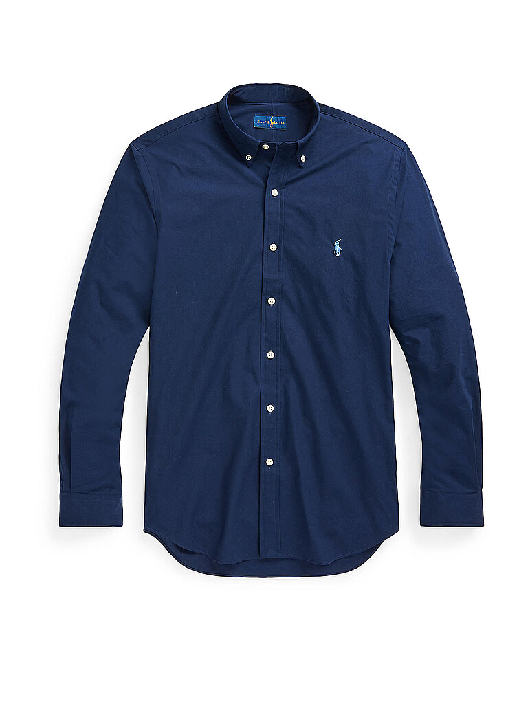 Polo Ralph Lauren pour homme. 710928254001 Chemise slim en popeline extensible marine (S), Casuel, Coton, Manche longue